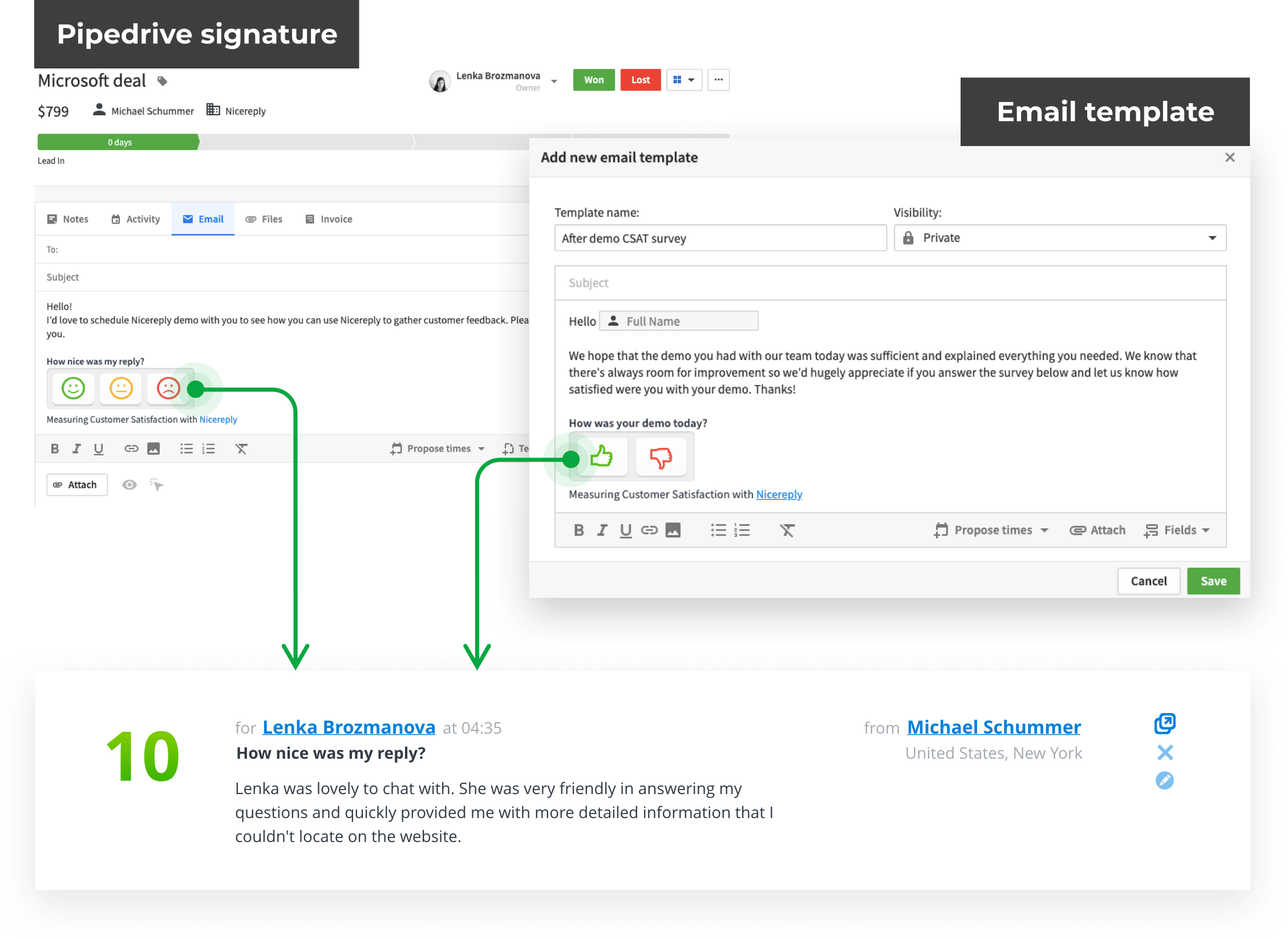 Allinone survey tool built for Pipedrive Nicereply