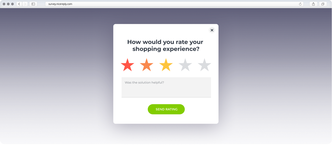 Website Pop-up survey